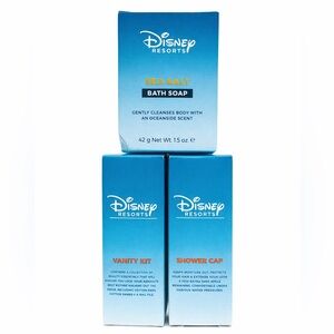 Disney Resorts Travel Toiletries Lot Soap Vanity Kit Shower Cap